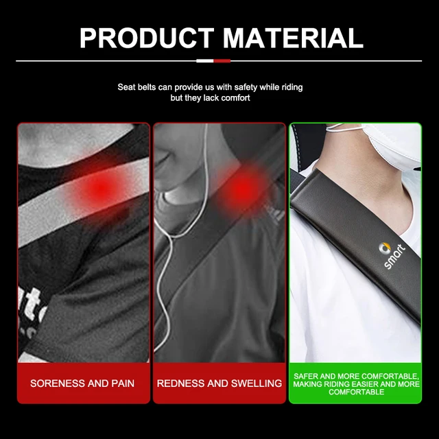 For Smart Car Seat Belt Cover Leather Safety Belt Shoulder Pad Fortwo 451  450 453 Forfour Cabrio Crossblade ROADSTER - AliExpress