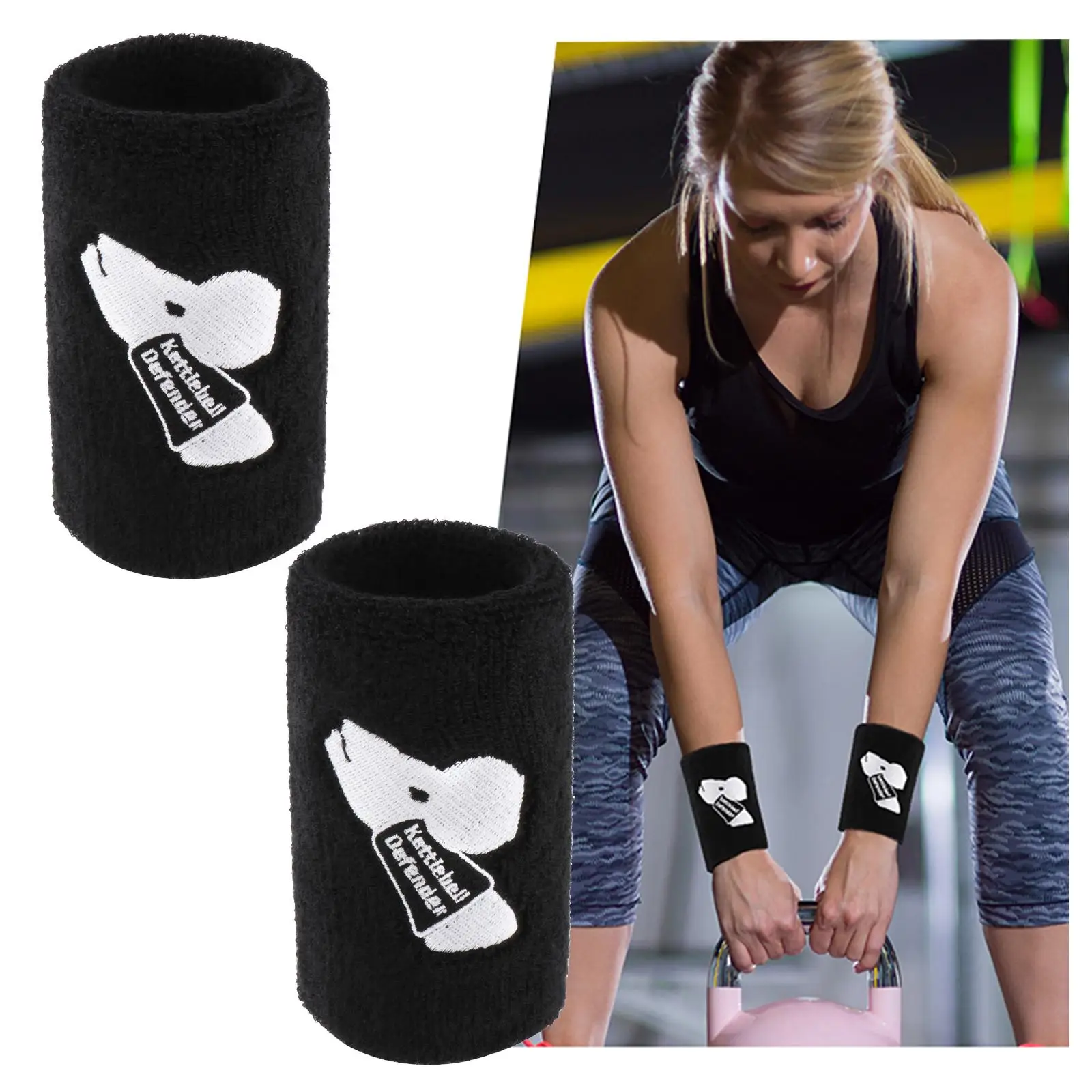 2 Pieces Breathable Kettlebell Wrist Guards Elastic Wristband Provides Support Forearm Protector for Men Women Avoid Injury