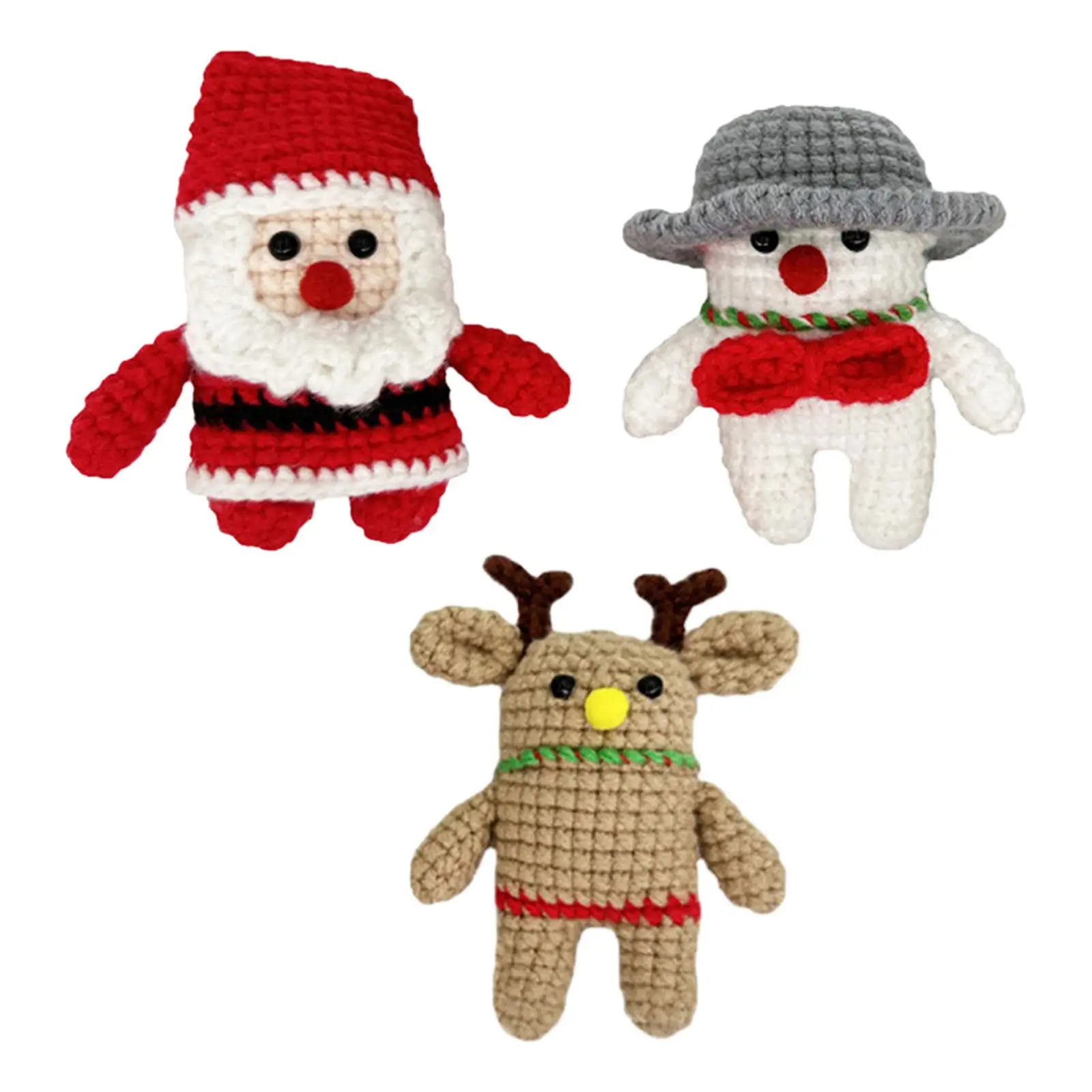 Crochet Beginner Set Christmas Deer Toy Practical Household Party Toy Crochet Material Set for Starter Adults Children Teens