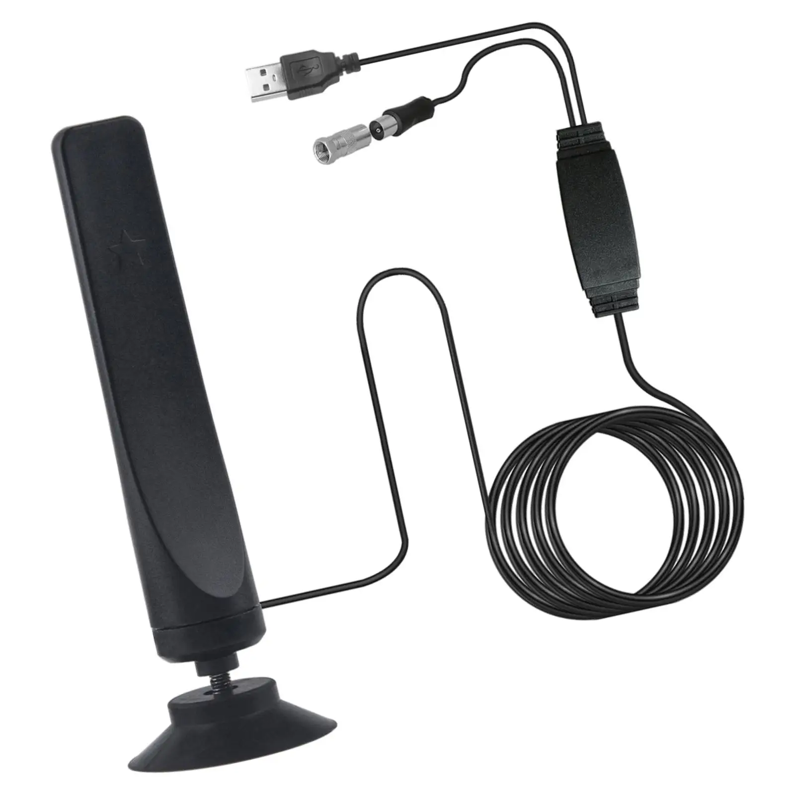 Indoor  Antenna Detachable 1080P F Head with Amplifier for -T2 Digital Signal Receiver 9.8ft Coax Cable Easy to Install