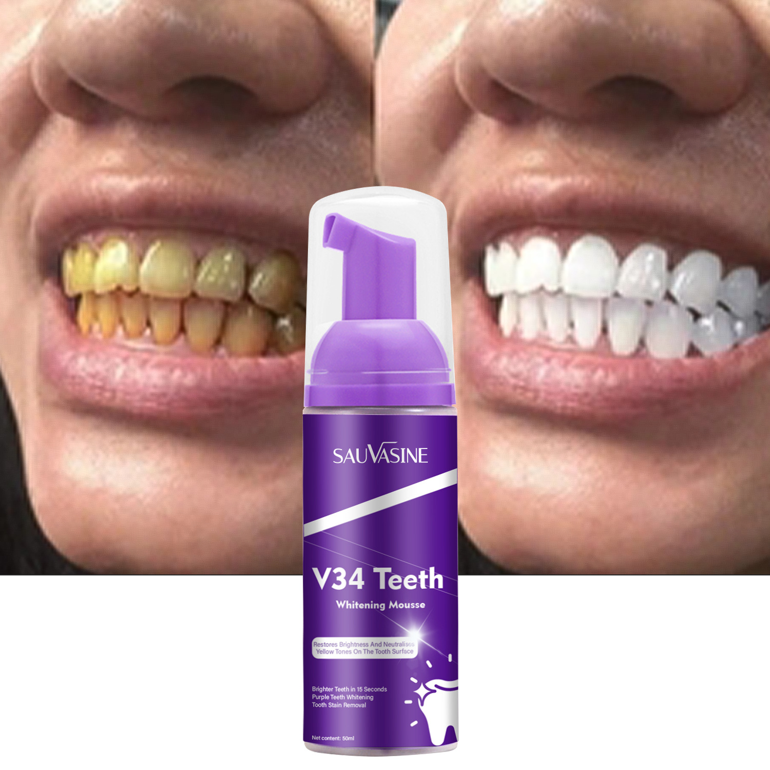 Best of V34 Teeth Colour Corrector Serum Instant Whitening Purple Toothpaste Mousse Dental Bleaching Removal Yellow Plaque Smoke Stain Reviews & Tips