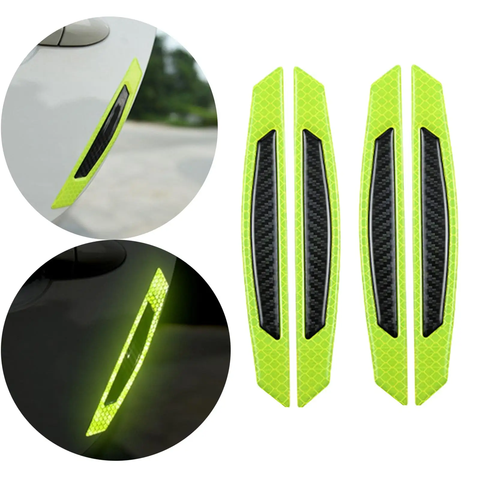 4 Pieces/ Reflective Stickers Car Door Side Sticker Decal Warning Tape Reflective Strips