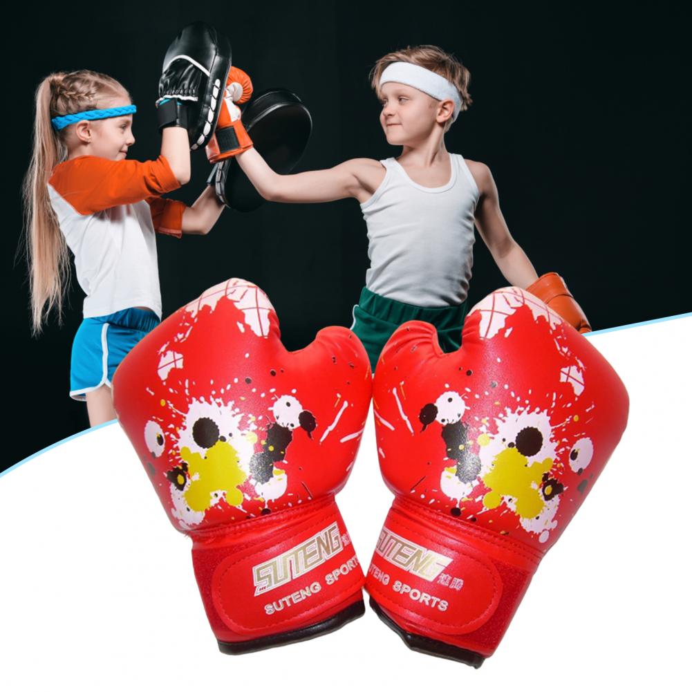 Generic 1 Pair Children Boxing Gloves Damping Protect Hand Faux Leather
