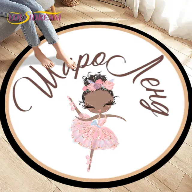 Alfombra redonda de bailarina rosa / alfombra infantil de baile / regalo  para amantes del ballet / alfombra de juegos para niños para niños / sala  de ballet para niñas -  España