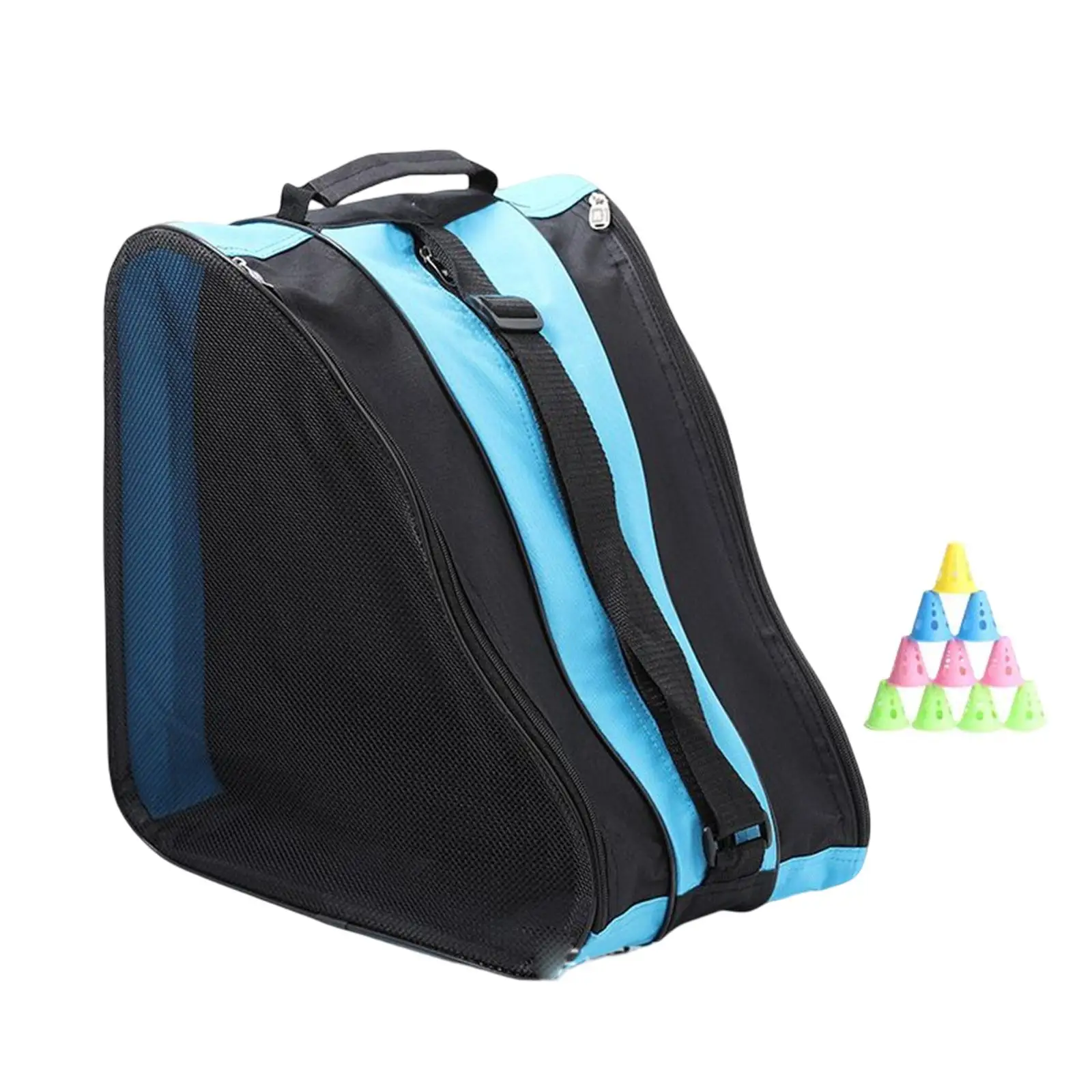 Roller Skate Bag Breathable Ice Skate Bag Heavy Duty Adjustable Shoulder Strap and Top Handle, Triangle Skate Bag for Boys Girls