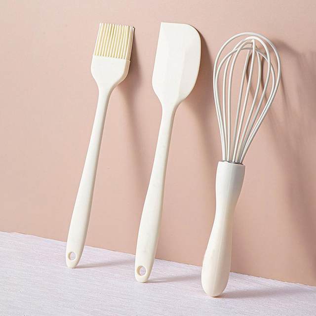 Egg Whisk Non-stick Long Handle Heat Resistant Silicone Baking Utensil BPA  Free Cake Cream Spatula Oil Brush Kitchen Supplies - AliExpress