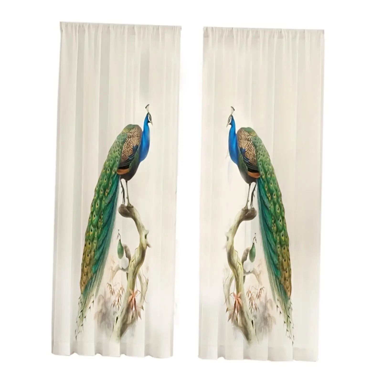 Printed Sheer Curtains Window Curtains for Home Decoration Yard Bedroom
