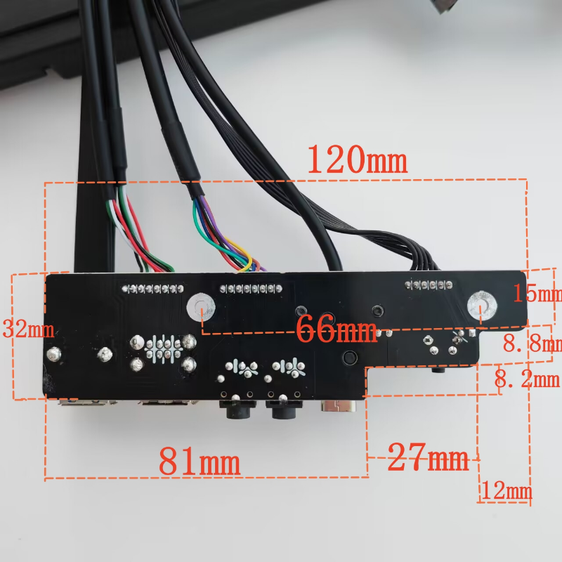Motherboard Verlängerung Chassis Front Panel Kabel 19Pin 9Pin Zu Typ-C 2-Port USB 2,0 3,0 HD Audio 3,5mm Netzschalter LED HDD Kabel – Detail 3