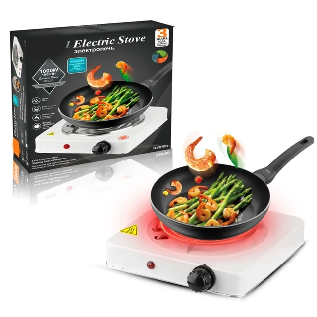 Electric Hot Plate for Cooking Portable Single 1000W Cast Iron hot