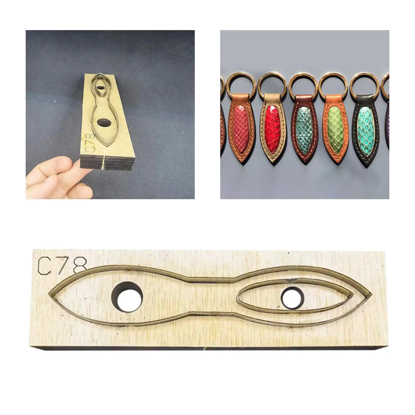 Leather Cutting Die Mold Handmade Zipper Head Leather Cutting Mold DIY for Purse Making Keychain Hanging Pendant Accessories