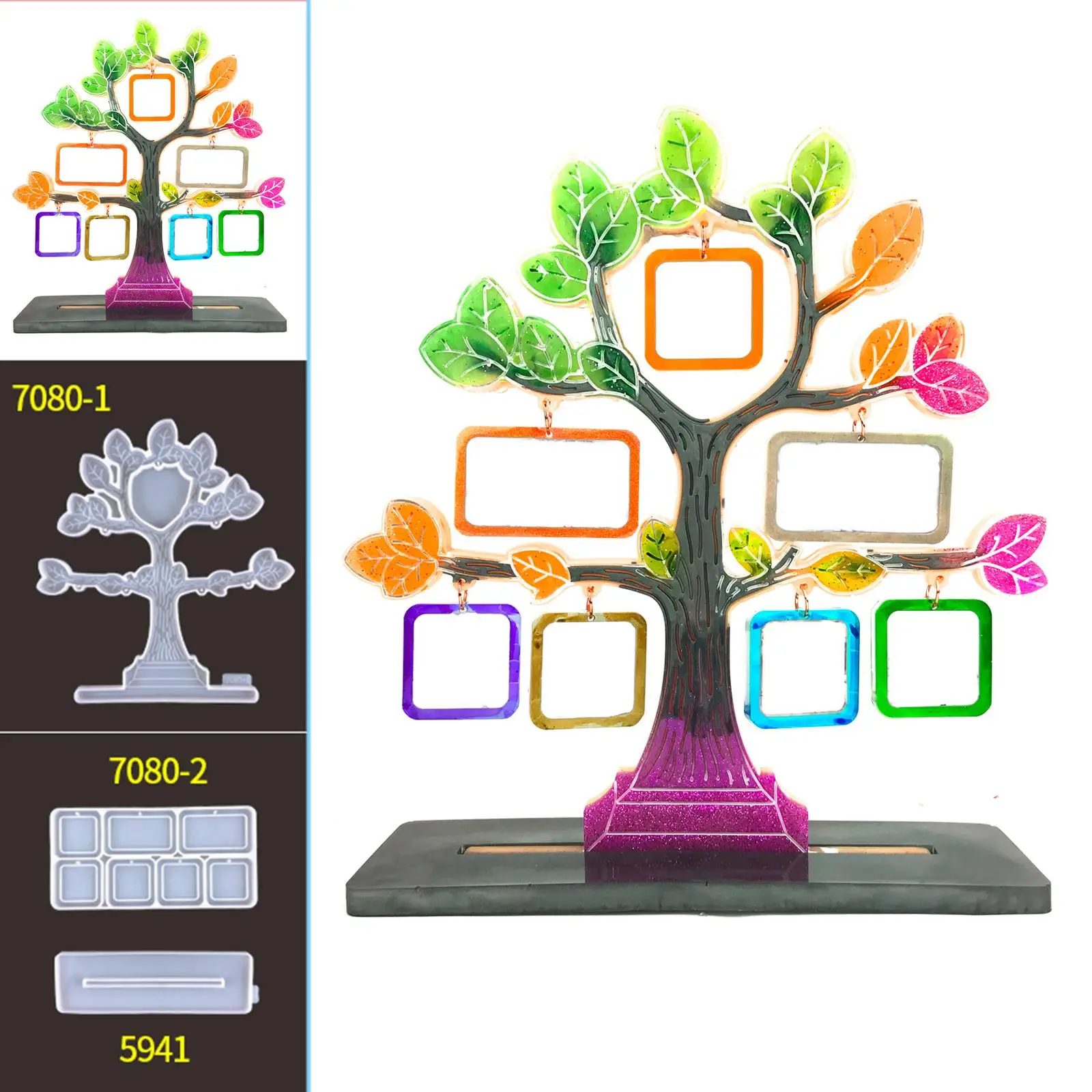 Photo Frame Resin Mold Tree Shape Picture Frame Silicone Epoxy Molds Photos