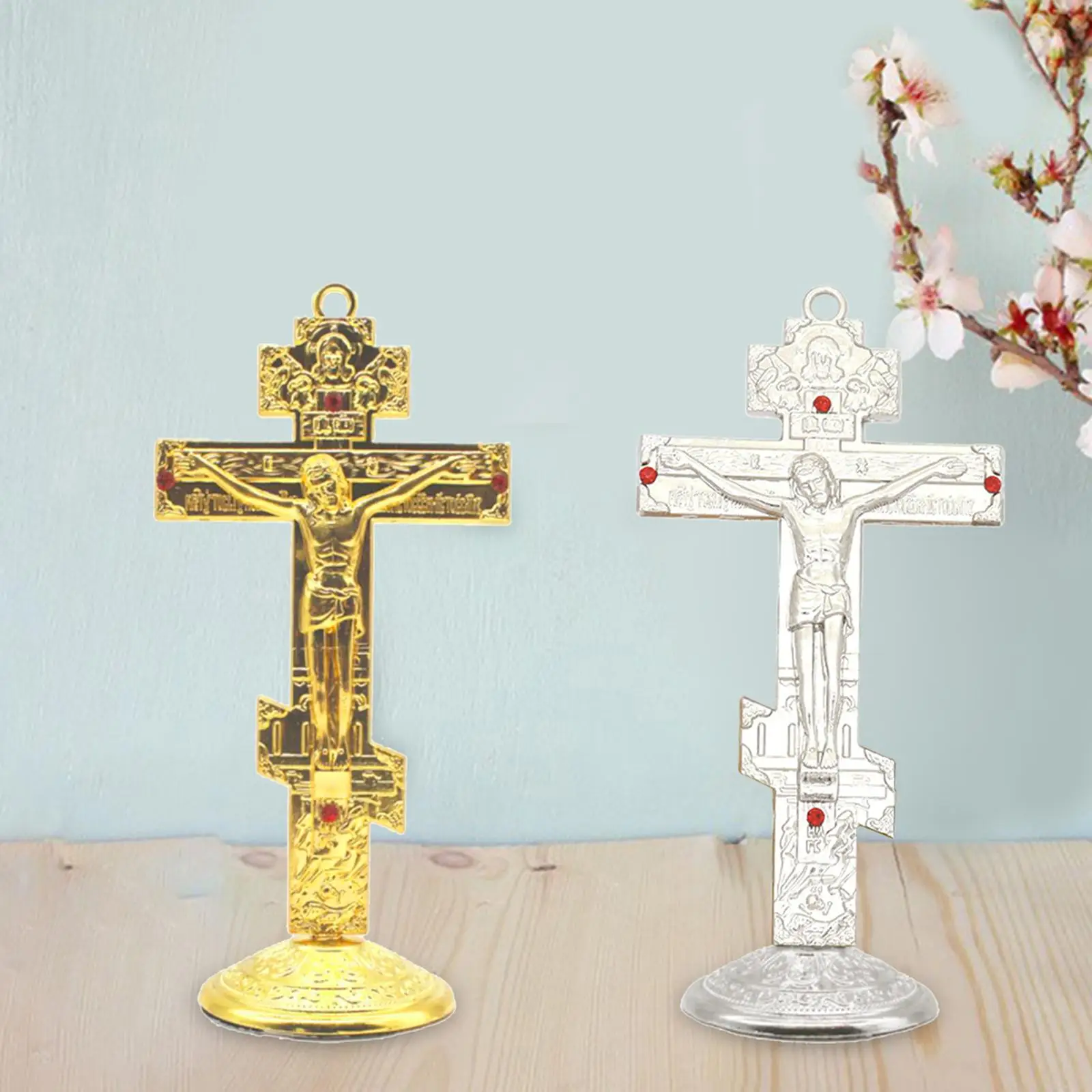 Jesus Cross for Desk Religious Gifts Easy to Install Standing Crucifix Christian Home Goods Table Top Crucifix Cross Catholic