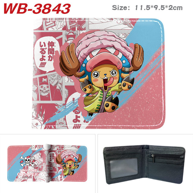 ONE PIECE Luffy Wallet Anime Zoro Short Leather Money Clip Cartoon