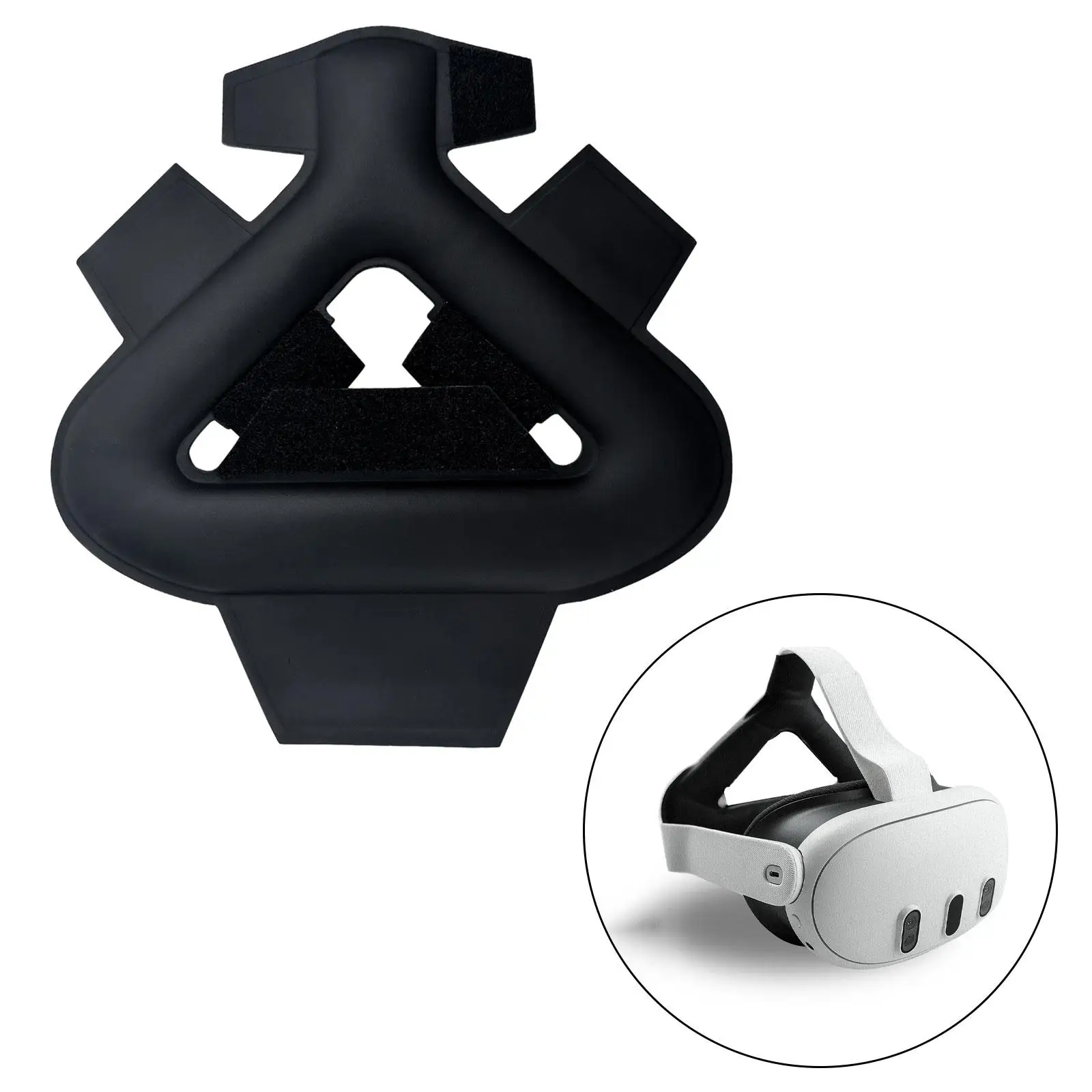VR Head Strap Pad Washable Nonslip Head Strap Foam Soft Pad Foam Headband PU Leather Head Cushion for Quest3 Fixing Accessories