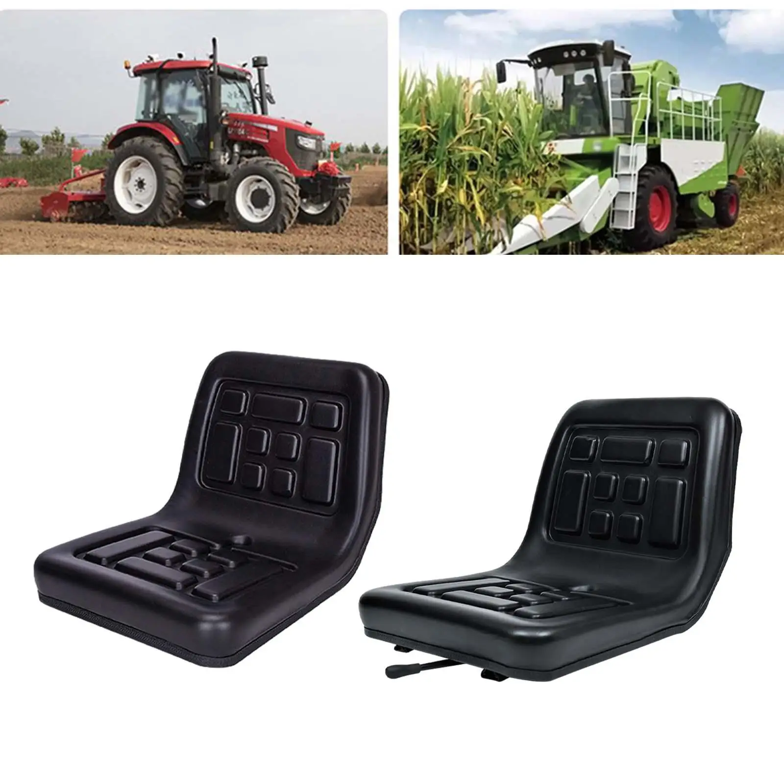 Tractor Seat Thickened PU Leather Comfortable Lawn Mower Seat for Rice Transplanters Loader Road Sweepers Vehicles Forklift