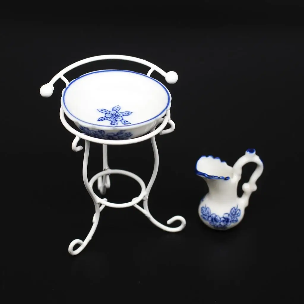 1/12 Dollhouse Miniature Porcelain  Washbasin Bathroom Accessories