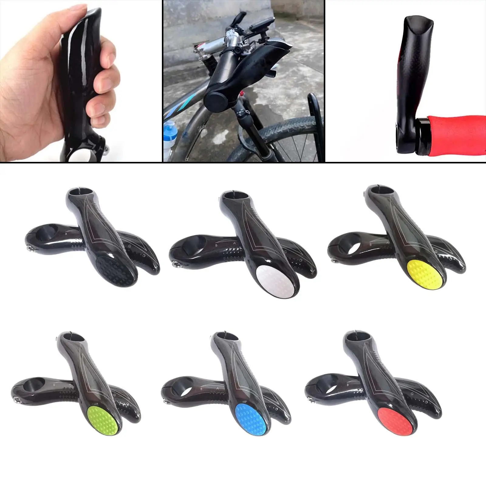 2x Mountain Bike Handlebar Ends Lightweight Ergonomic Bicycle Handle Bar Ends Bike Accessories Handlebar Extension Adapter Bar 