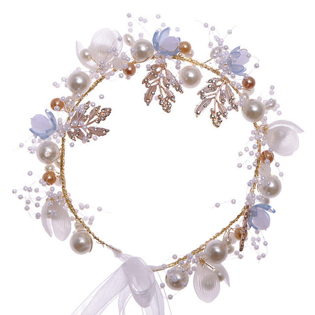 ApolloBox Exquisite Flower Headband - Metal - Pearl - Ribbon Design - Detachable