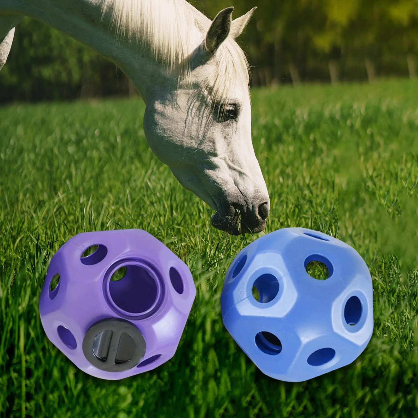 Fun Horse Treat Ball Multipurpose Feed Ball Horse Hay Ball Feeding Toy Hollow Hay Feeder Toy Ball for Horse Stable Stall