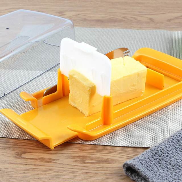 Butter Slicer Cutter Stainless Steel,Cutter Butter Slicer with  Case,Refrigerated Container Transparen Butter Box