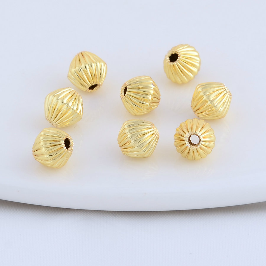 6mm vergoldetes Messing loch 1,2mm runde Perlen Spacer Perlen Armband hochwertige DIY Schmuck Zubehör – Detail 5