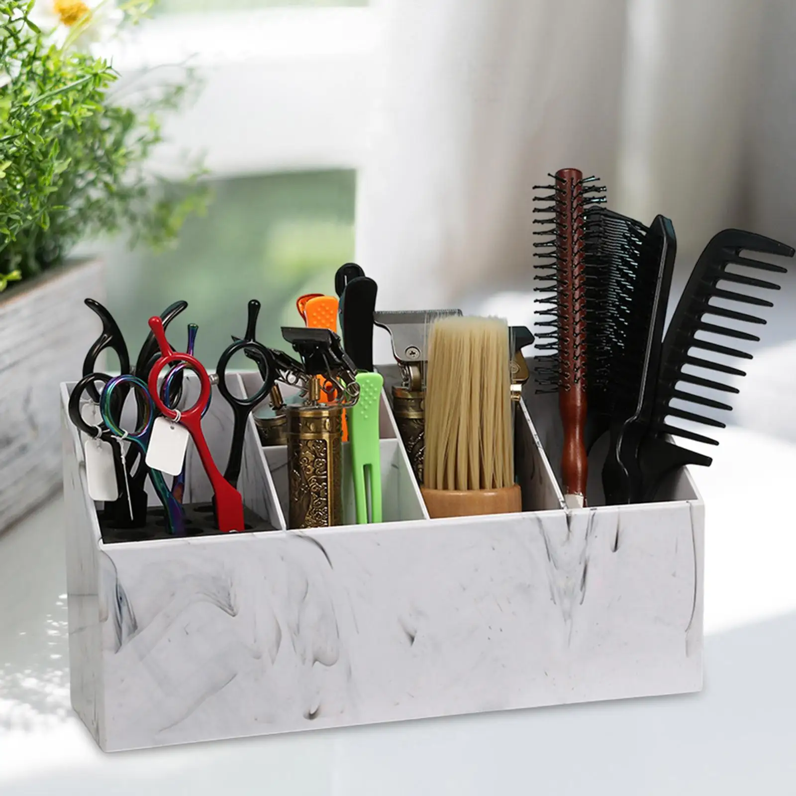 Barber Scissors Holder Box Brushes Storage Rack Barber Shear Holder Box for Brushes Hairstyling Combs Clips Hairdressers