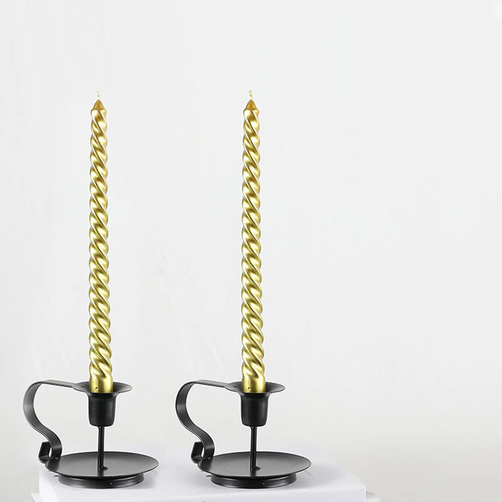 Taper Candle Holders Set of 2 Table Centerpiece Simple Black Candlestick for
