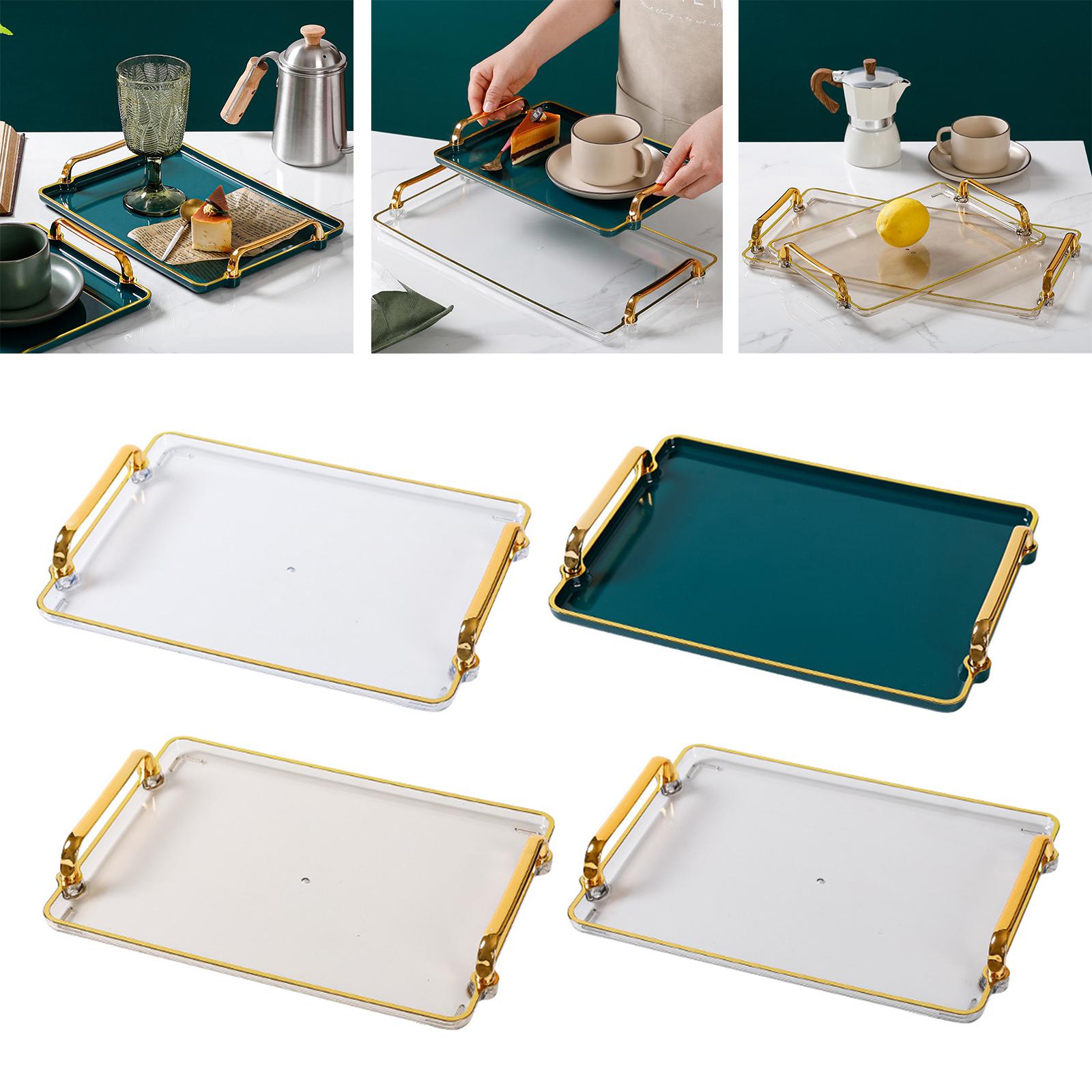 Plastic Serving Tray with Handles Home Kitchen Supplies Multi Purpose Nordic Breakfast in Bed Tray for Table Home Fast Food Food
