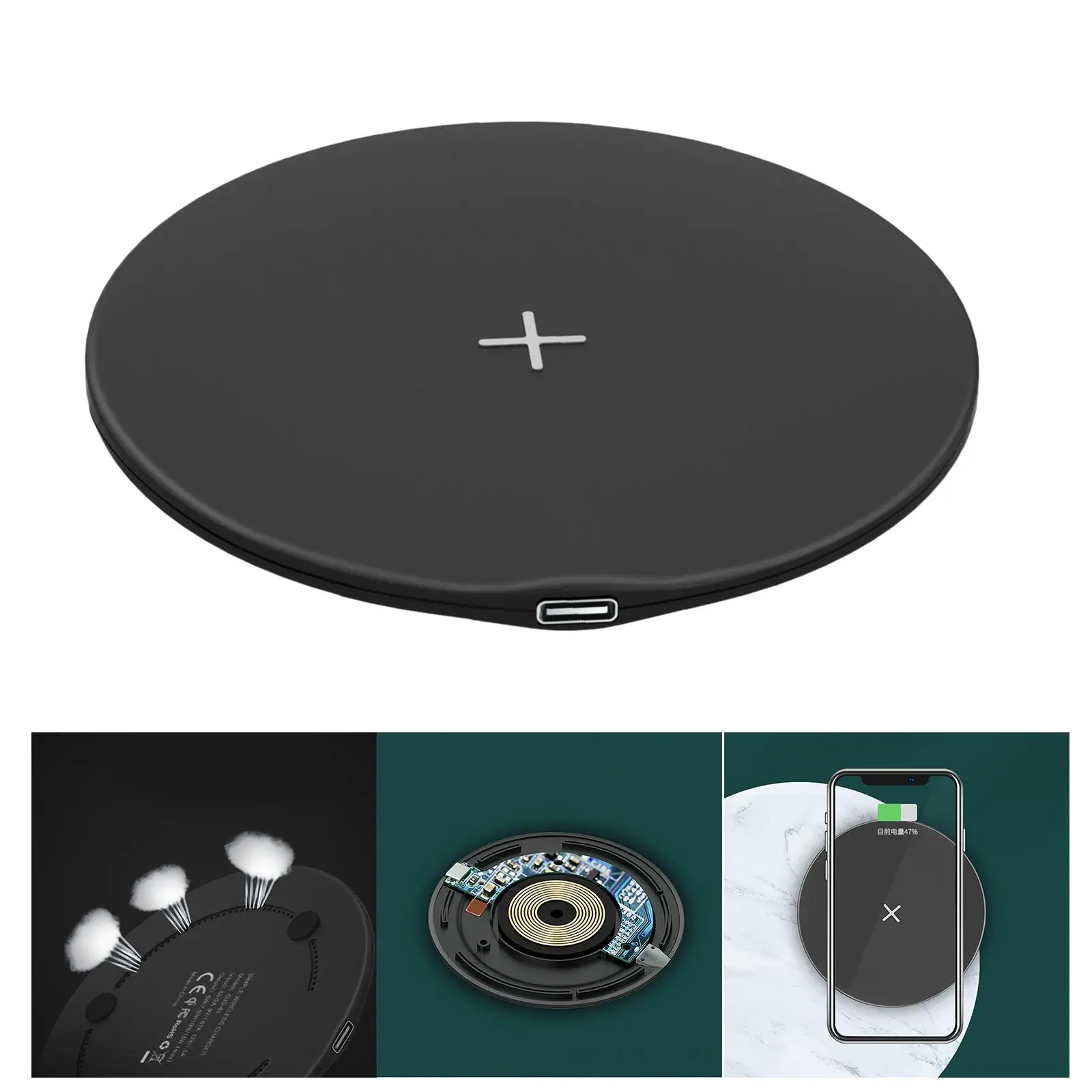 Professional 7.5W Fast Charging Pad Durable Desktop Portable for Camping