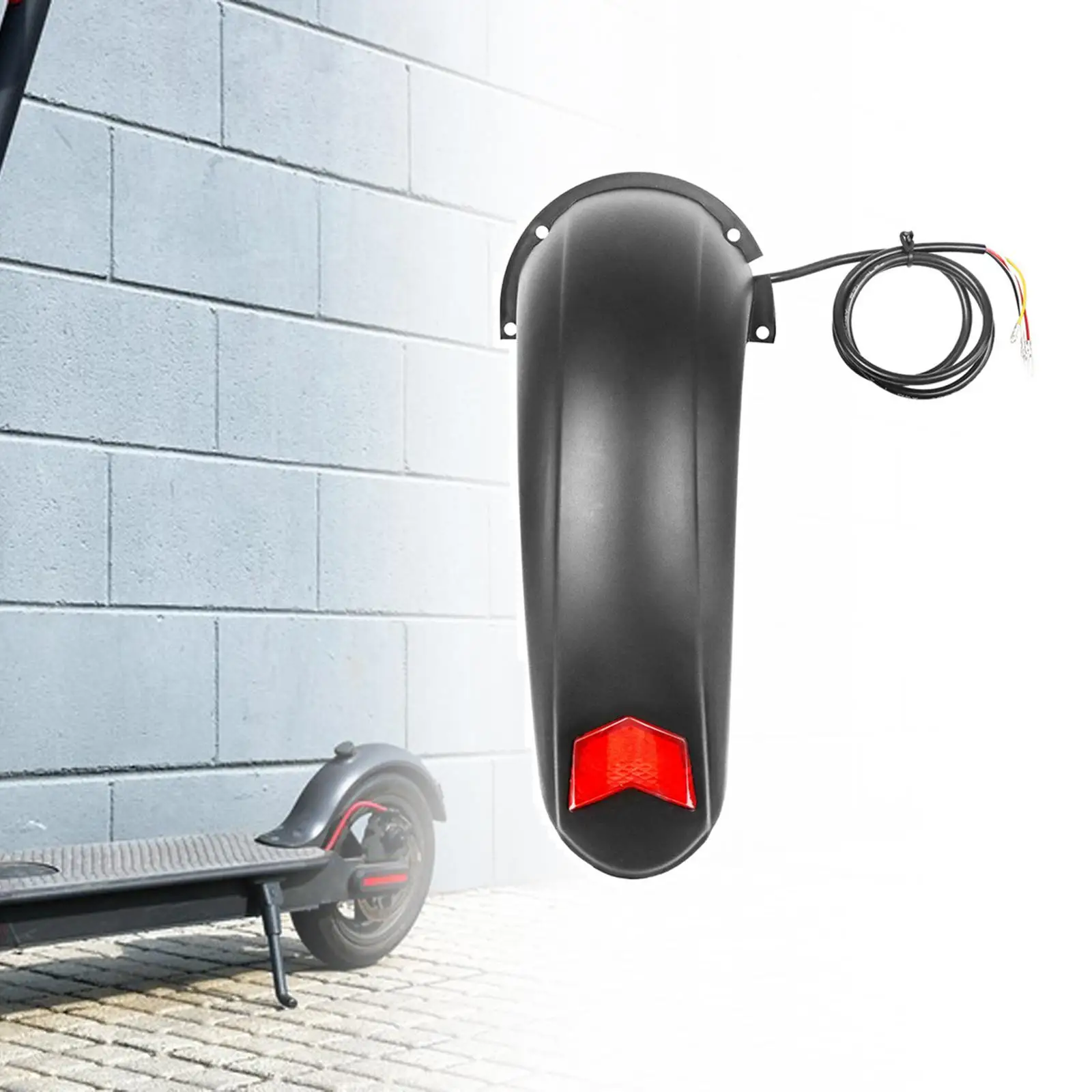 Tire Mudguard with Taillights Cycling Accessories Spare Parts Electric Scooter Rear Fender for Skateboard 10in Wheels
