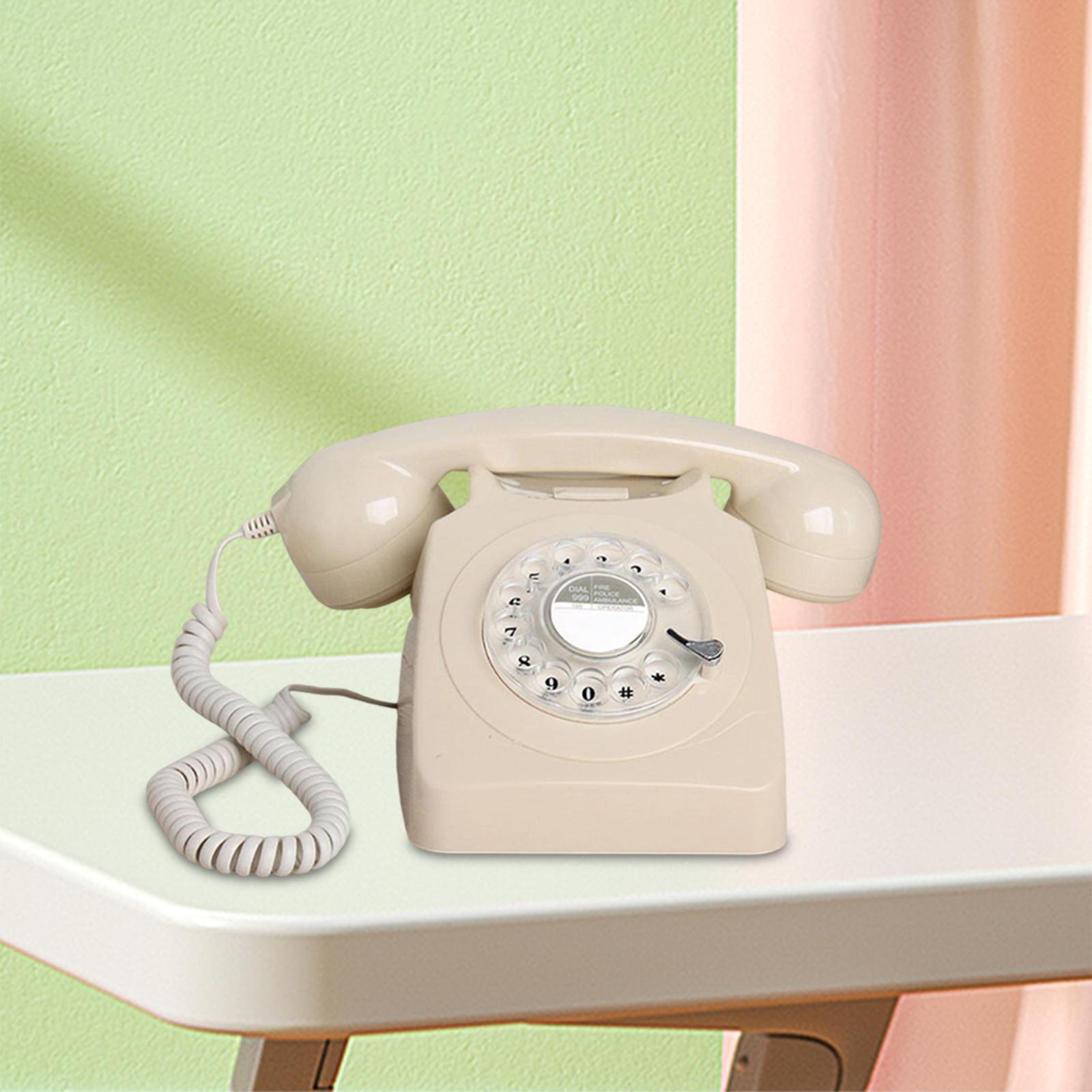 Retro Landline Telephone Vintage Rotary Dial Telephone with Metal Bell  Large Numeric Keypad Retro Phone for Wedding Hotel Decor | AliExpress