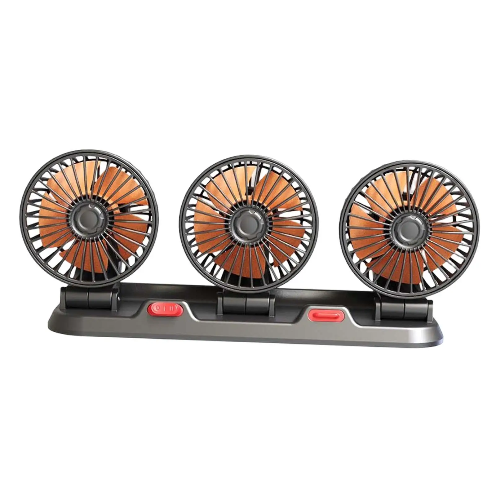 Car Fan 3 Head Auto Car Fans Low Quiet Automobile Vehicle Fan Powerful Quiet for SUV Van Truck Bus