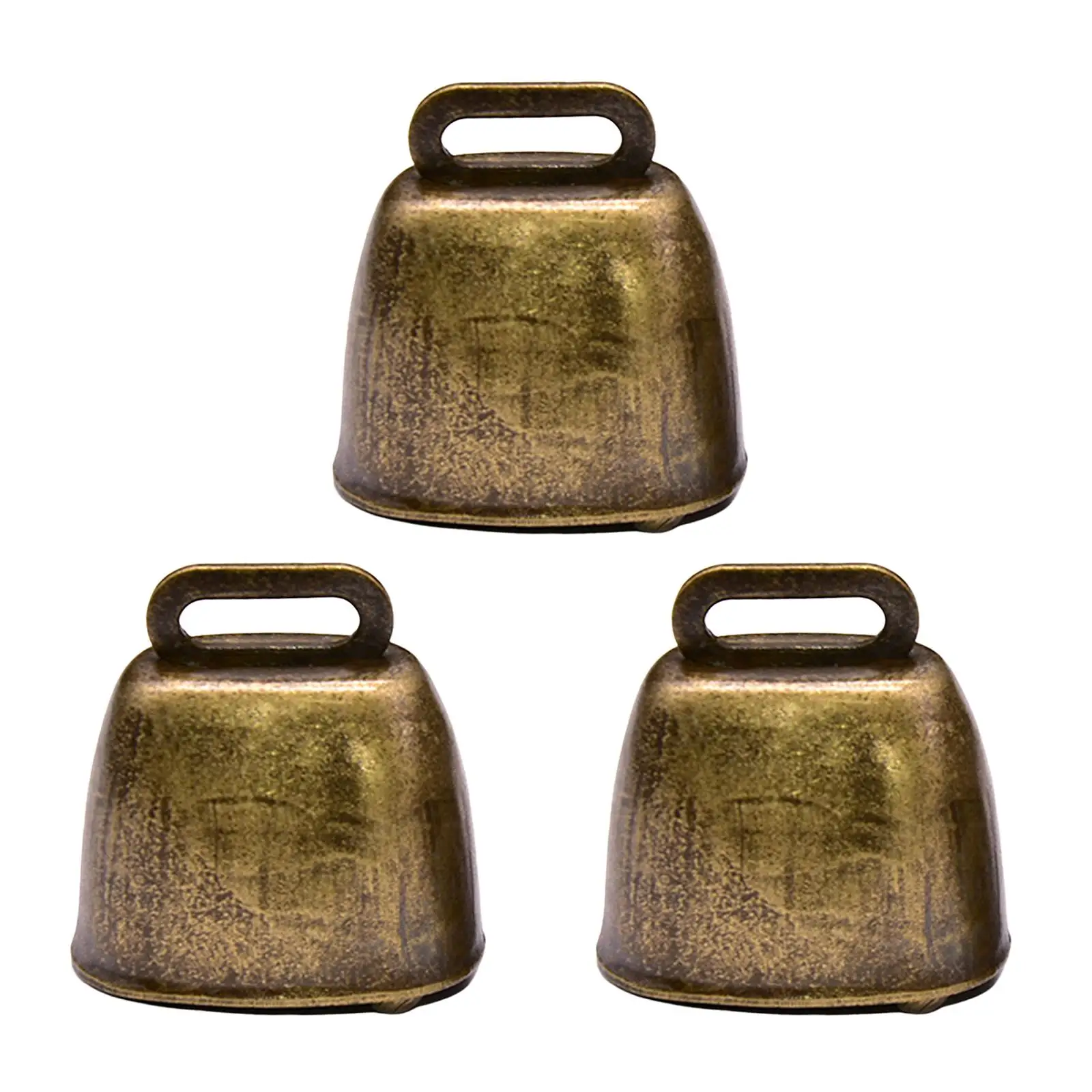 3 Pieces Retro Grazing Bell Premium Cowbell Small Wind Chime Pendant Metal Cow Bell Horse Cow Accessories