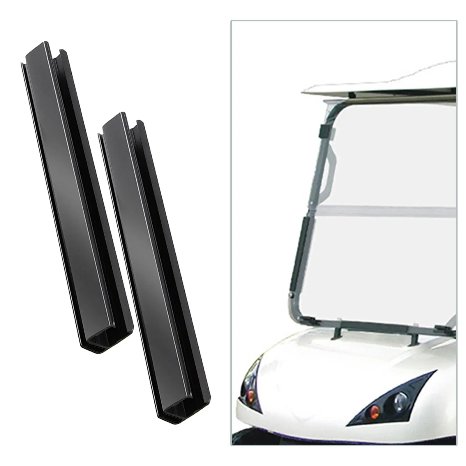 2x 32 cm Golf Cart Windshield Sash Clips 1021630-01 Plastic for Precedent Holder Black Club Car Accessories Hardware Body Kit