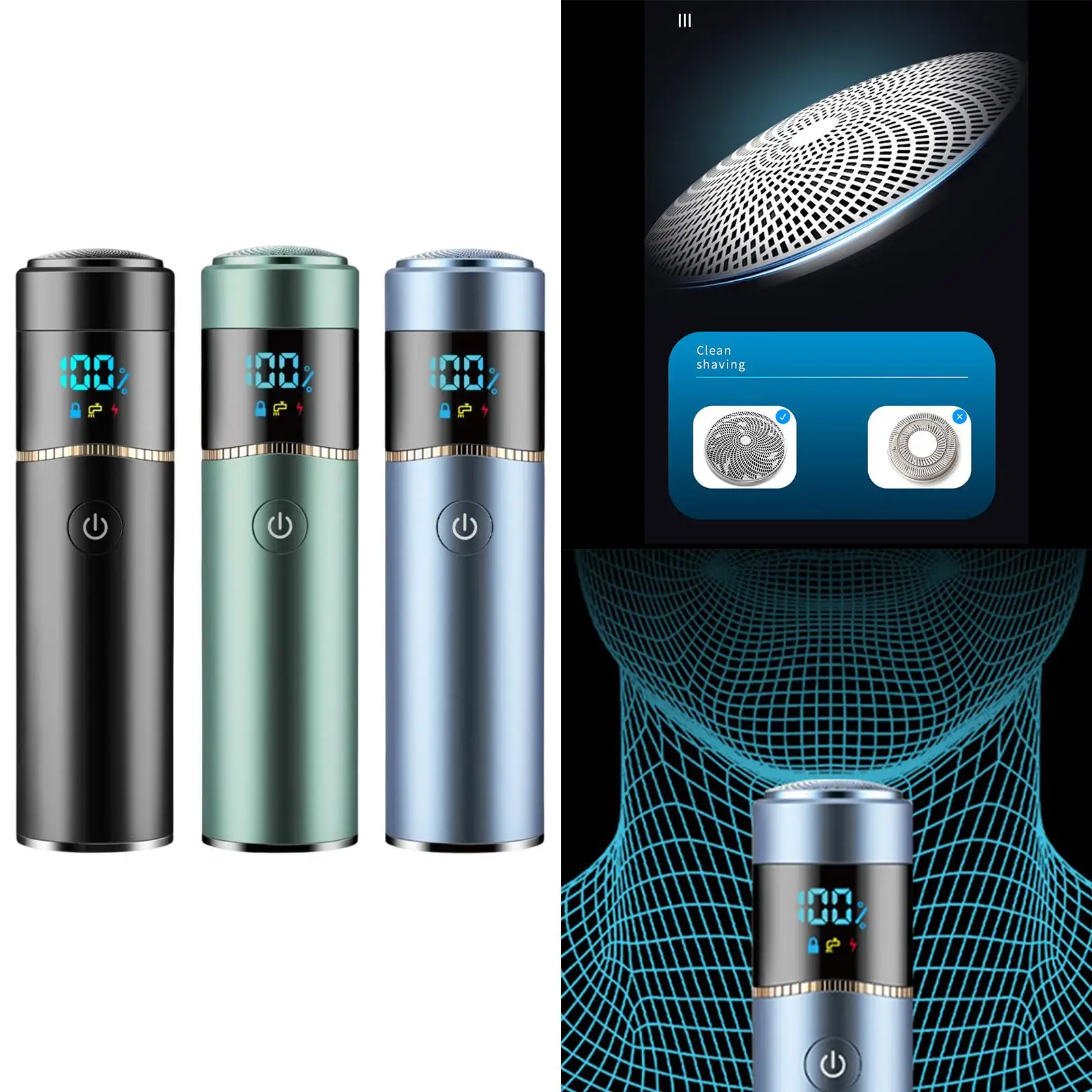 Mini Electric Shaver Washable Rechargeable LED Display with Smart Travel Lock Efficient Type C Charging Port Compact Size Safe