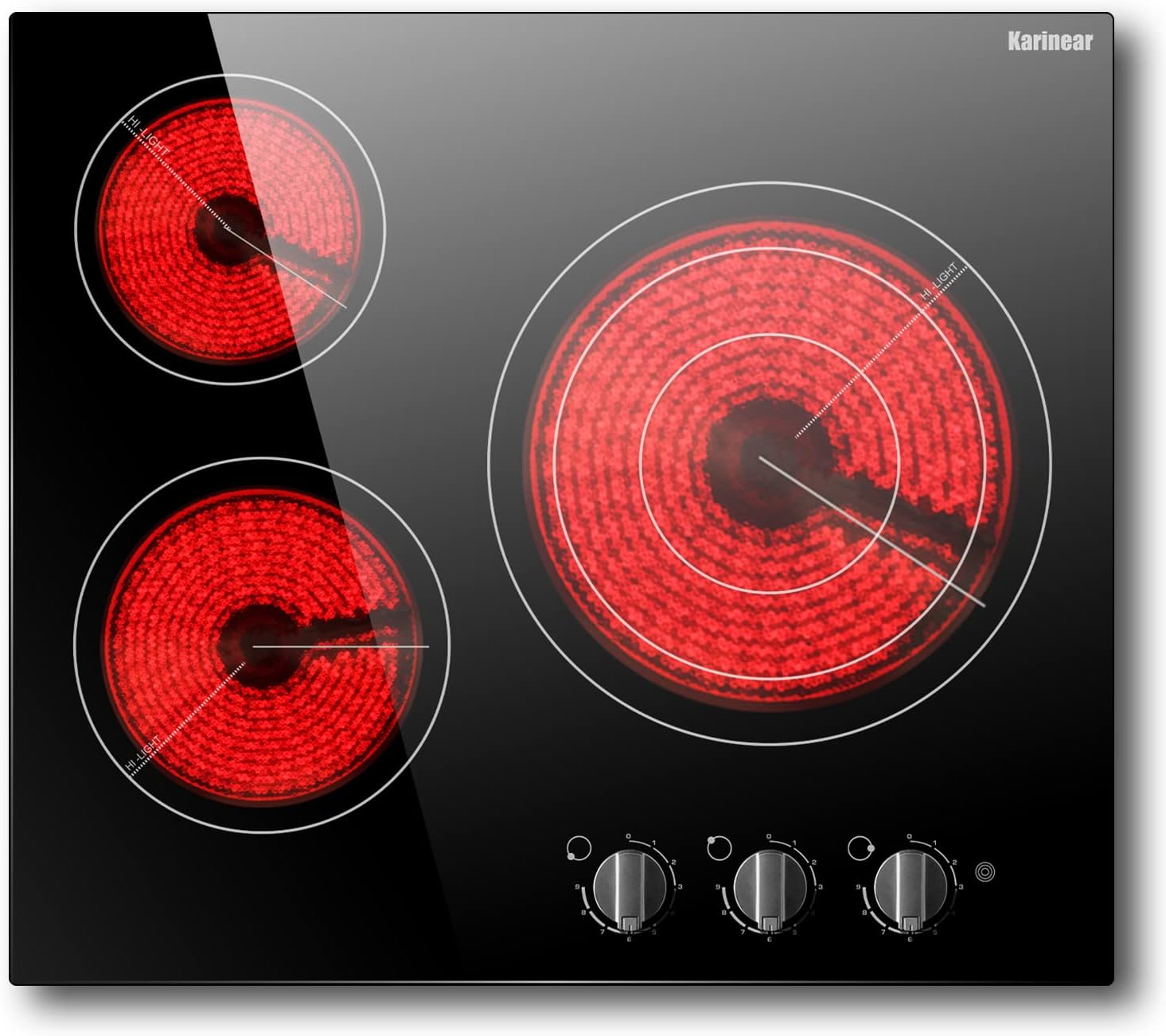 Title 8, 220-240v Electric Radiant Cooktop with Knob Con...