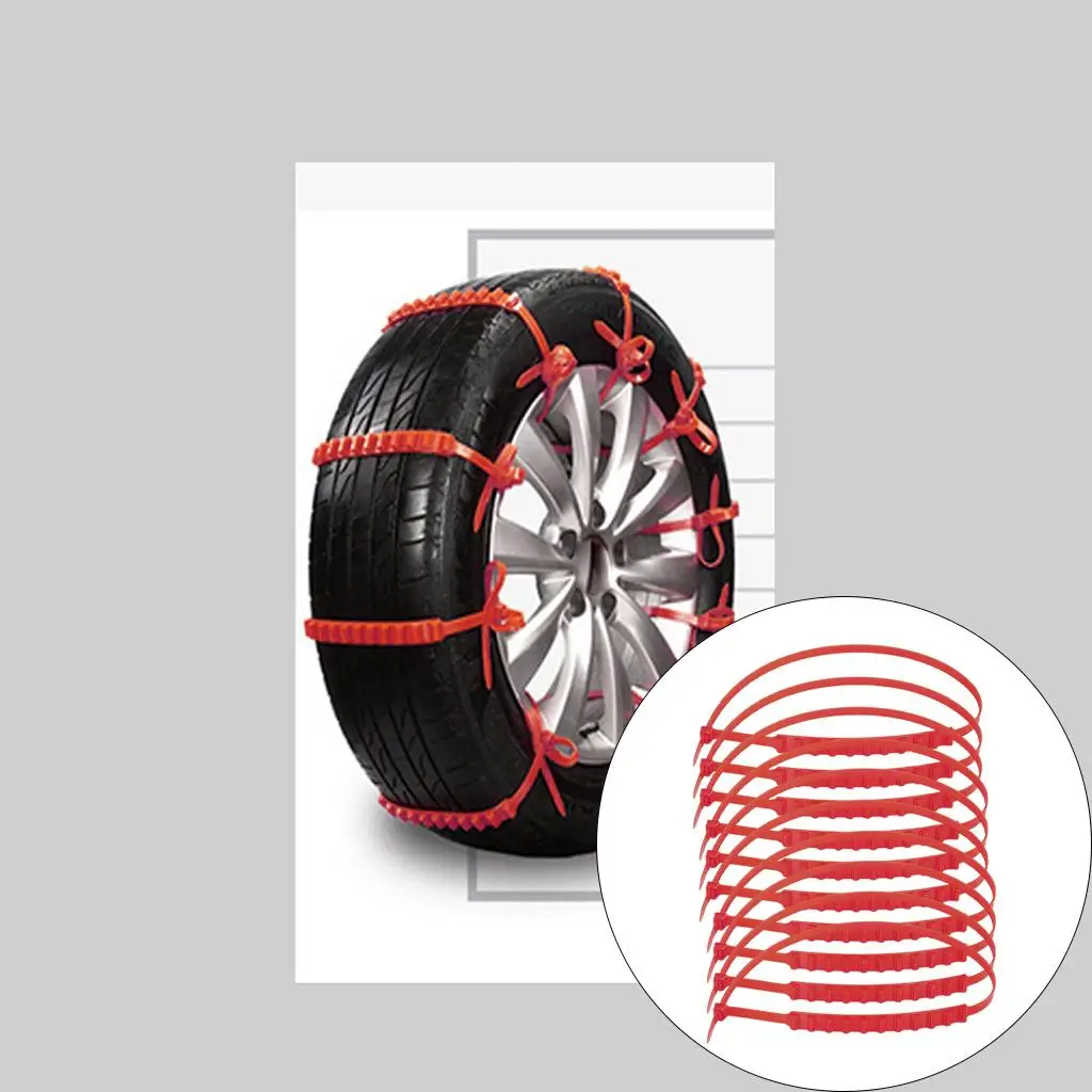 10pcs/ Snow Tire Chains Beef Tendon Vehicles Wheel Antiskid TPU Chain