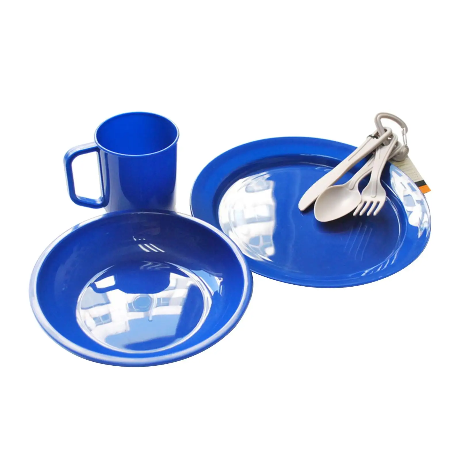6Pcs Camping Tableware Set, with , Plate Dish Bowl Cup, 1-Person Reusable , for Outdoor Backpacking Picnic