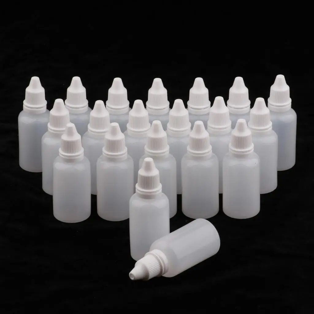 20Pcs 30ml Empty Dropper Eye Liquid Container Bottles Squeezable Refillable