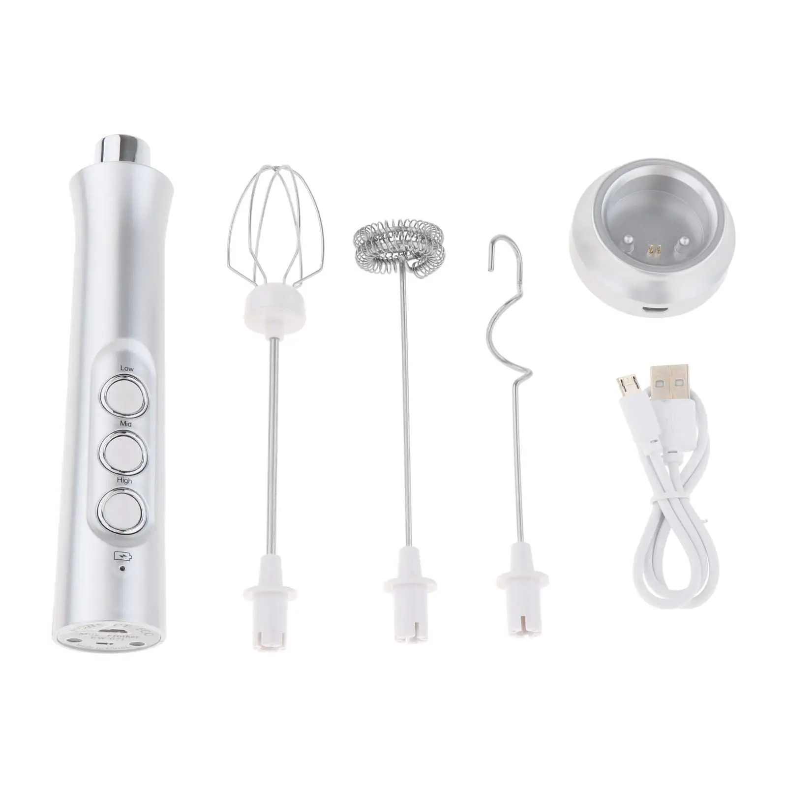 Adjustable Milk Frother 3 Heads 3 Speeds Egg Beater for Cappuccino Egg Whites Drink