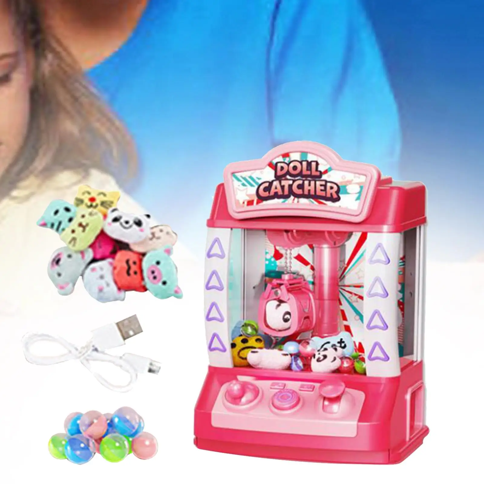 Claw Machine Valentine`s Day Gifts Arcade Candy Capsule Claw Game Prizes Toy for Toddlers Adults Girls Boys Children Home