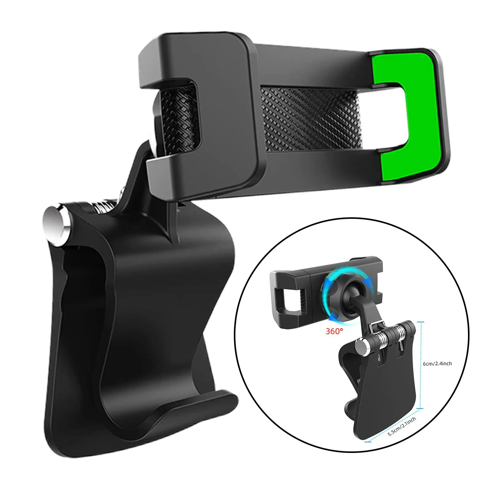 Universal Cell Phone Mount Holder with Clip On Clamp for Most Smartphones Stand Fits for Huawei P30 P20 Desks Car Sun Visor
