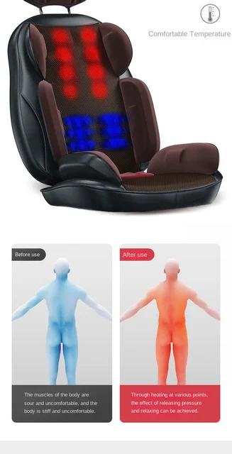 Fannyc 9 Mode Car Chair Massage Heated Vibrating Back Neck Seat Massage Cushion,Adjustable Speed/ Strength/Position/ Shiatsu Kneading Full Body