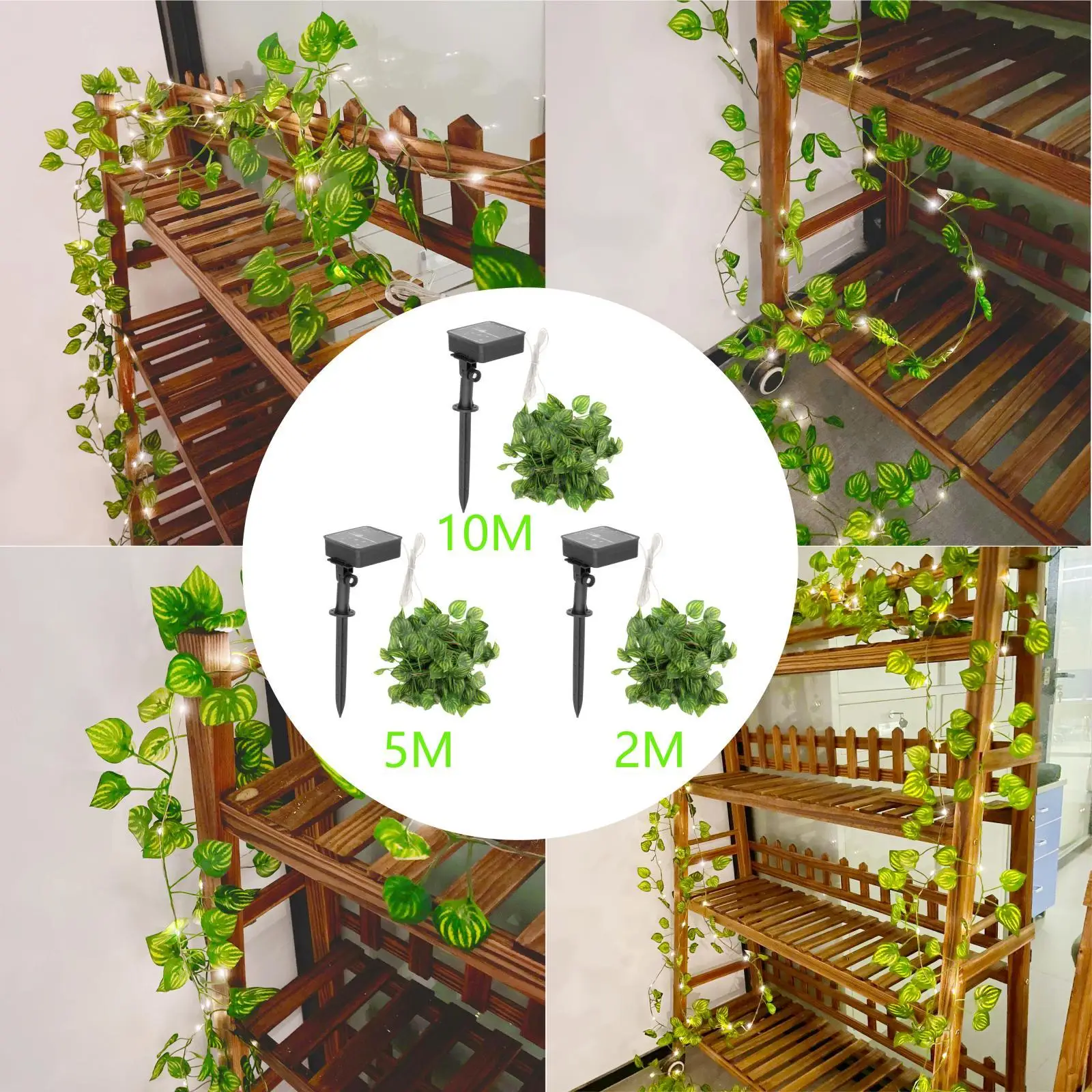 Hanging Vine String Lights Fairy Lights with Leaves Solar Powered Green Leaf Vine Light for Wedding Patio Porch Indoor Valentine