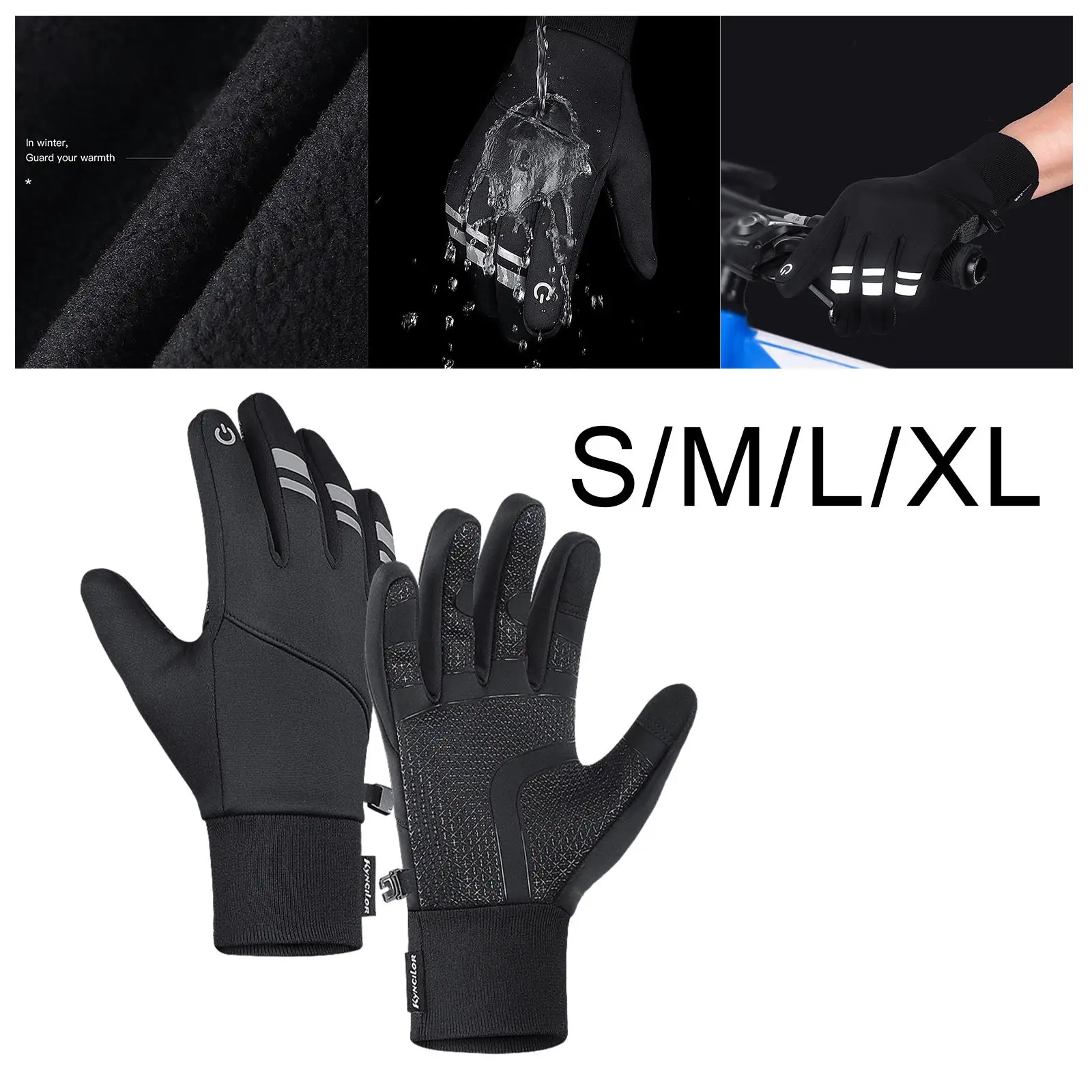 Winter Ski Gloves Touchscreen Waterproof AntiSlip Cycling Gloves Warm Mittens for Running Outdoor Sports Biking Driving Skating