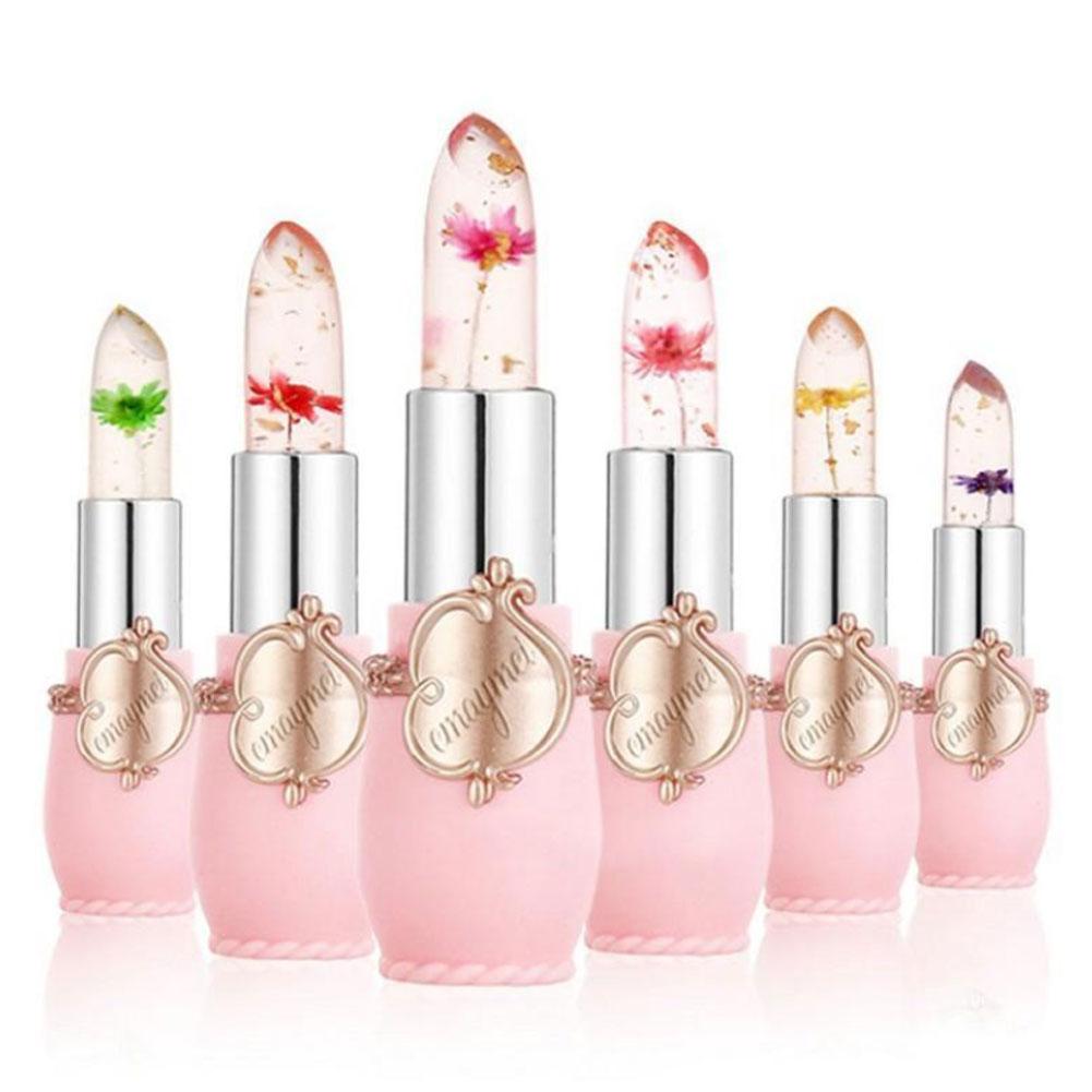 Best of Moisturizer Long-lasting Jelly Flower Lipstick Makeup Temperature Changed Colorful Lip Blam Pink Transparent 6pcs / set Wholesale Reviews & Tips