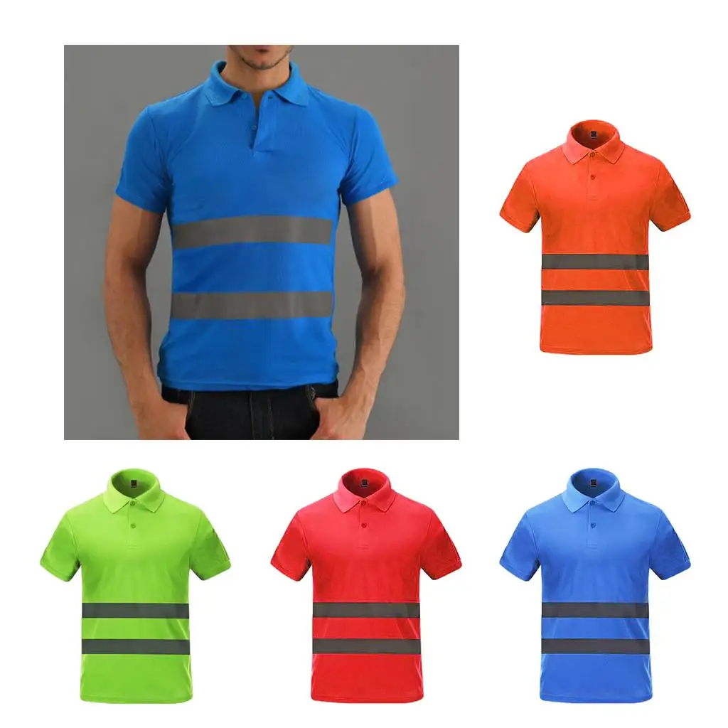 Quick Dry Shirt Safety Short Sleeve Reflective Tee Workwear
