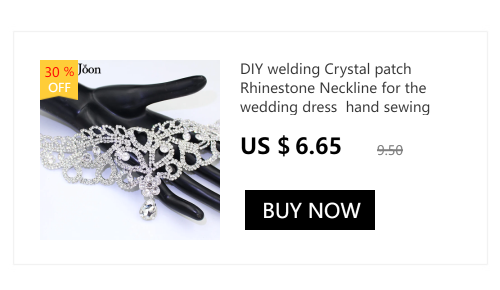 DIY Schweißen Kristall Patch Strass Ausschnitt für das Hochzeitskleid Hand Nähen Kleidung Zubehör YL007 – Detail 2