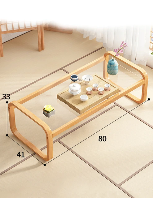 Tavolo da pranzo da pavimento giapponese tavolino Tatami tavolo da tè  mobili in legno - AliExpress