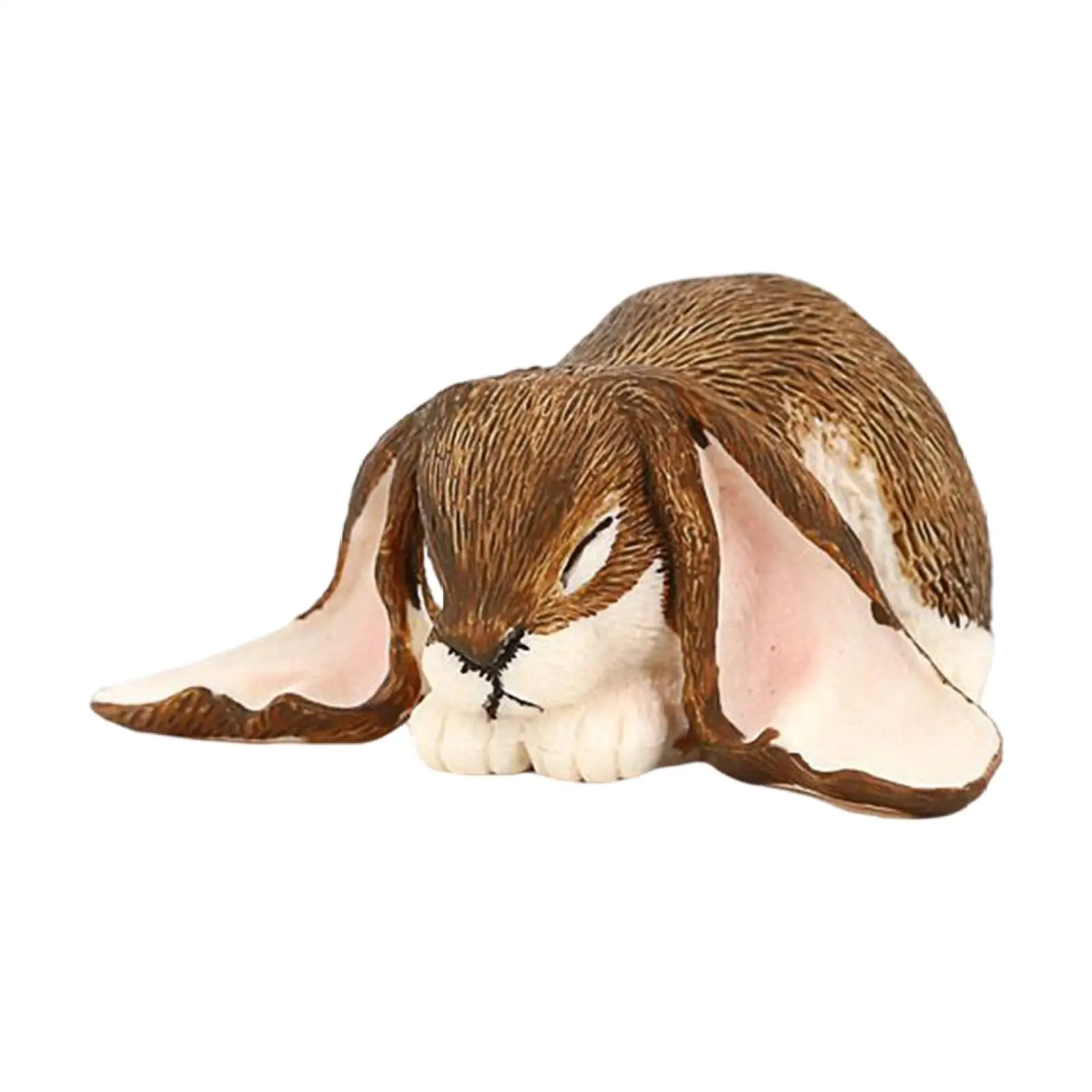 Rabbit Toy Figure Realistic Cute Lop-Eared Rabbit Decor Animal Figures for 3-8 Years Old